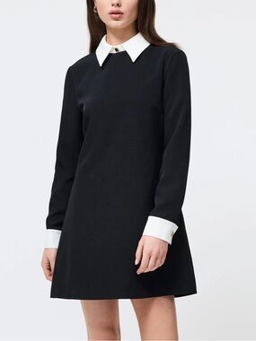 black dress with white collar and sleeves Wedtrend Women Black Blue Bridesmaid Dress Sheath Spaghetti Straps Long  Wedding Guest Dress – WEDTREND